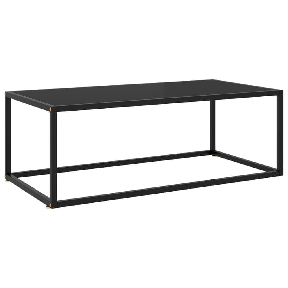 Petromila vidaXL Konferenčný stolík, čierny, čierne sklo 100x50x35 cm